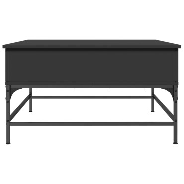 vidaXL Τραπεζάκι Σαλονιού Μαύρο 80x80x45cm Επεξεργασμένο Ξύλο+Μέταλλο 1 τεμ.