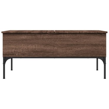 vidaXL Τραπεζάκι Σαλονιού Καφέ Δρυς 100x50x45cm Επ. Ξύλο/Μέταλλο 1 τεμ.