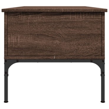 vidaXL Τραπεζάκι Σαλονιού Καφέ Δρυς 100x50x45cm Επ. Ξύλο/Μέταλλο 1 τεμ.