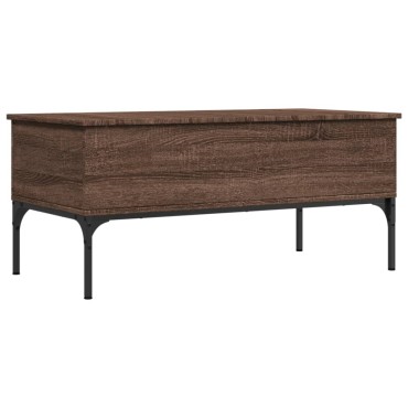 vidaXL Τραπεζάκι Σαλονιού Καφέ Δρυς 100x50x45cm Επ. Ξύλο/Μέταλλο 1 τεμ.