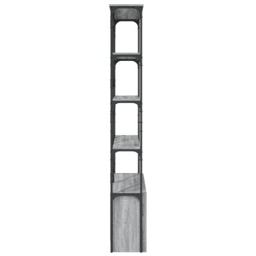 vidaXL Βιβλιοθήκη Γκρι Sonoma 100x26x180cm Επεξεργ. Ξύλο & Μέταλλο 1 τεμ.