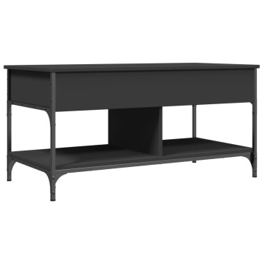 vidaXL Τραπεζάκι Σαλονιού Μαύρο 100x50x50cm Επεξ. Ξύλο & Μέταλλο 1 τεμ.