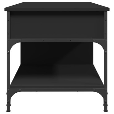 vidaXL Τραπεζάκι Σαλονιού Μαύρο 100x50x50cm Επεξ. Ξύλο & Μέταλλο 1 τεμ.