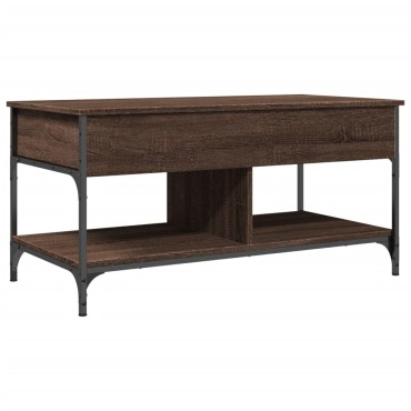 vidaXL Τραπεζάκι Σαλονιού Καφέ Δρυς 100x50x50cm Επεξ. Ξύλο/Μέταλλο 1 τεμ.