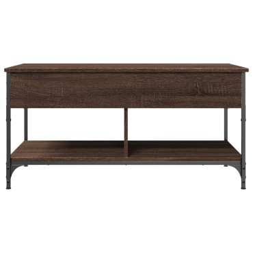 vidaXL Τραπεζάκι Σαλονιού Καφέ Δρυς 100x50x50cm Επεξ. Ξύλο/Μέταλλο 1 τεμ.