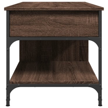vidaXL Τραπεζάκι Σαλονιού Καφέ Δρυς 100x50x50cm Επεξ. Ξύλο/Μέταλλο 1 τεμ.