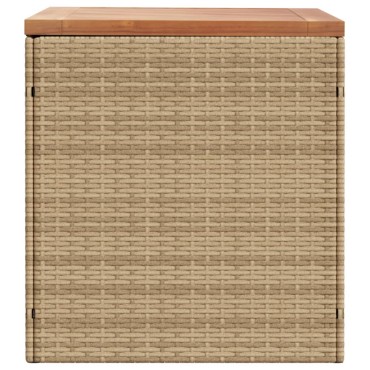 vidaXL Κουτί Αποθ. Κήπου Μπεζ 110x50x54cm Συνθ. Ρατάν/Μασίφ Ακακία