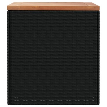 vidaXL Κουτί Αποθ. Κήπου Μαύρο 110x50x54cm Συνθ. Ρατάν/Μασίφ Ακακία