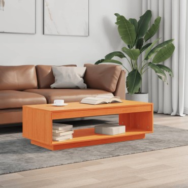 vidaXL Τραπεζάκι Σαλονιού Καφέ Κεριού 110x50x33,5cm Μασίφ Ξύλο Πεύκου 1 τεμ.