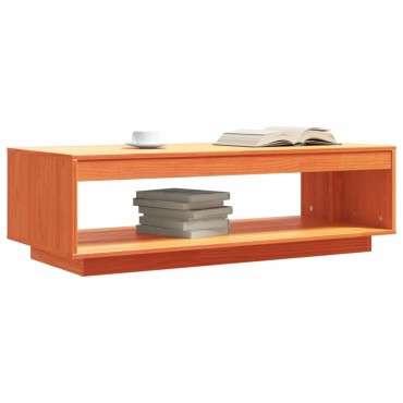 vidaXL Τραπεζάκι Σαλονιού Καφέ Κεριού 110x50x33,5cm Μασίφ Ξύλο Πεύκου 1 τεμ.
