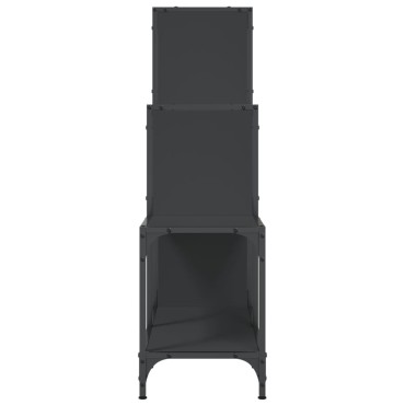vidaXL Βιβλιοθήκη Μαύρη 92x30x102cm Επεξεργασμένο Ξύλο & Μέταλλο 1 τεμ.