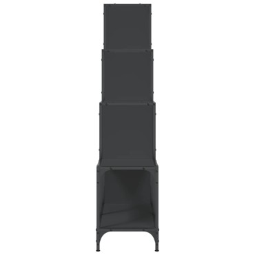 vidaXL Βιβλιοθήκη Μαύρη 122x30x132cm Επεξεργασμένο Ξύλο & Μέταλλο 1 τεμ.