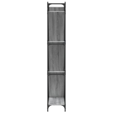 vidaXL Βιβλιοθήκη Γκρι Sonoma 79x30x180cm Επεξεργ. Ξύλο & Μέταλλο 1 τεμ.