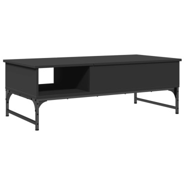 vidaXL Τραπεζάκι Σαλονιού Μαύρο 100x50x35cm από Επεξ. Ξύλο/Μέταλλο 1 τεμ.