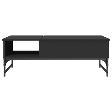 vidaXL Τραπεζάκι Σαλονιού Μαύρο 100x50x35cm από Επεξ. Ξύλο/Μέταλλο 1 τεμ.