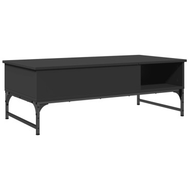 vidaXL Τραπεζάκι Σαλονιού Μαύρο 100x50x35cm από Επεξ. Ξύλο/Μέταλλο 1 τεμ.