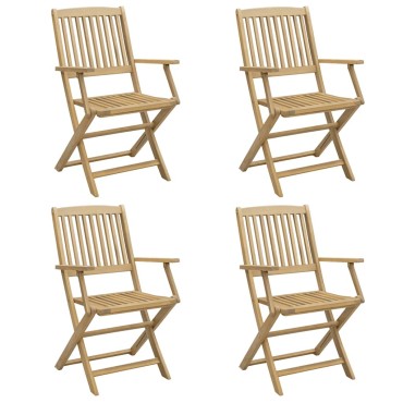 vidaXL Καρέκλες Κήπου Πτυσσόμενες 4 τεμ. 57,5x54,5x90cm Μασίφ Ακακία