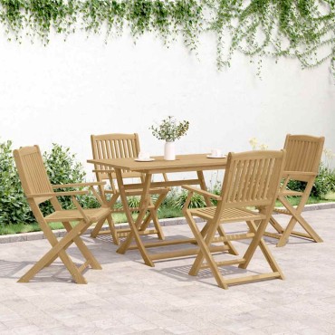 vidaXL Καρέκλες Κήπου Πτυσσόμενες 4 τεμ. 57,5x54,5x90cm Μασίφ Ακακία