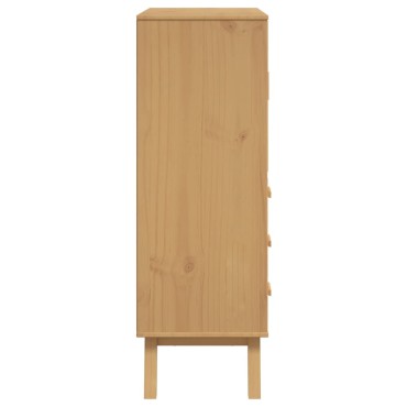 vidaXL Ντουλάπι OLDEN Λευκό και Καφέ 85x43x125cm Μασίφ Ξύλο Πεύκου 1 τεμ.