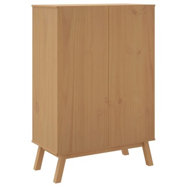 vidaXL Ντουλάπι OLDEN Λευκό και Καφέ 85x43x125cm Μασίφ Ξύλο Πεύκου 1 τεμ.