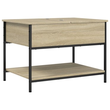 vidaXL Τραπεζάκι Σαλονιού Sonoma Δρυς 70x50x50cm Επ. Ξύλο & Μέταλλο 1 τεμ.