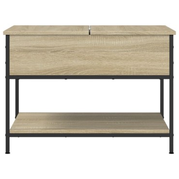 vidaXL Τραπεζάκι Σαλονιού Sonoma Δρυς 70x50x50cm Επ. Ξύλο & Μέταλλο 1 τεμ.