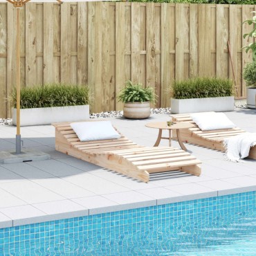 vidaXL Ξαπλώστρα 205x60x31,5cm από Μασίφ Ξύλο Πεύκου 1 τεμ.
