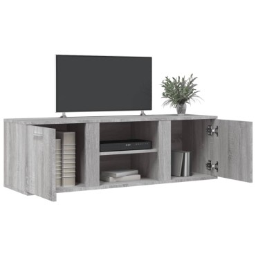 vidaXL Έπιπλο Τηλεόρασης Γκρι Sonoma 120x34x37cm από Επεξ. Ξύλο