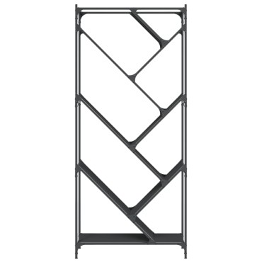 vidaXL Βιβλιοθήκη Μαύρη 79x30x180cm Επεξεργασμένο Ξύλο & Μέταλλο 1 τεμ.