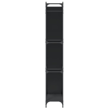 vidaXL Βιβλιοθήκη Μαύρη 79x30x180cm Επεξεργασμένο Ξύλο & Μέταλλο 1 τεμ.