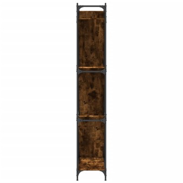 vidaXL Βιβλιοθήκη Καπνιστή Δρυς 79x30x180cm Επεξεργ. Ξύλο & Μέταλλο 1 τεμ.