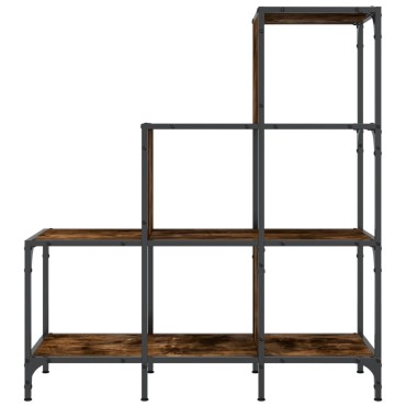 vidaXL Βιβλιοθήκη Καπνιστή Δρυς 92x30x102cm Επεξεργ. Ξύλο & Μέταλλο 1 τεμ.