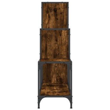 vidaXL Βιβλιοθήκη Καπνιστή Δρυς 92x30x102cm Επεξεργ. Ξύλο & Μέταλλο 1 τεμ.