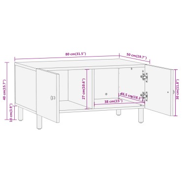 vidaXL Τραπεζάκι Σαλονιού 80x50x40cm από Μασίφ Ξύλο Μάνγκο 1 τεμ.