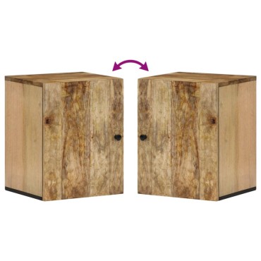 vidaXL Ντουλάπι Μπάνιου Επιτοίχιο 38x33x48cm από Μασίφ Ξύλο Μάνγκο 1 τεμ.