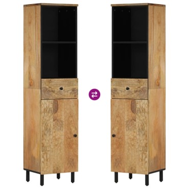 vidaXL Ντουλάπι Μπάνιου 38x33x160cm από Μασίφ Ξύλο Μάνγκο 1 τεμ.