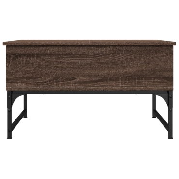 vidaXL Τραπεζάκι Σαλονιού Καφέ Δρυς 70x50x40cm Επεξ. Ξύλο/Μέταλλο 1 τεμ.