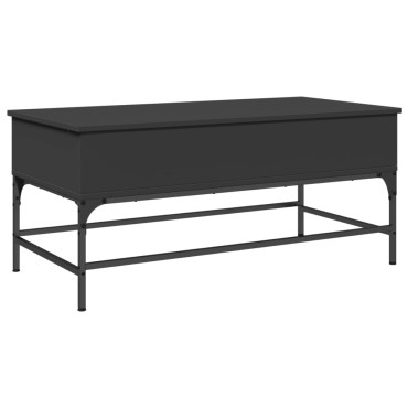 vidaXL Τραπεζάκι Σαλονιού Μαύρο 100x50x45cm Επεξ. Ξύλο & Μέταλλο 1 τεμ.