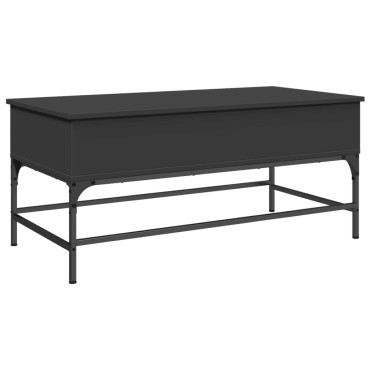 vidaXL Τραπεζάκι Σαλονιού Μαύρο 100x50x45cm Επεξ. Ξύλο & Μέταλλο 1 τεμ.