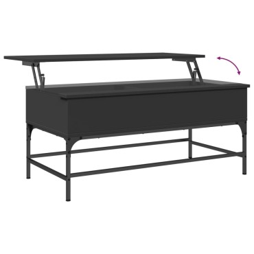 vidaXL Τραπεζάκι Σαλονιού Μαύρο 100x50x45cm Επεξ. Ξύλο & Μέταλλο 1 τεμ.