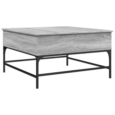 vidaXL Τραπεζάκι Σαλονιού Γκρι Sonoma 80x80x45cm Επεξ. Ξύλο/Μέταλλο 1 τεμ.