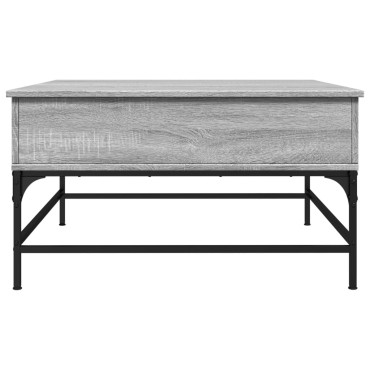 vidaXL Τραπεζάκι Σαλονιού Γκρι Sonoma 80x80x45cm Επεξ. Ξύλο/Μέταλλο 1 τεμ.