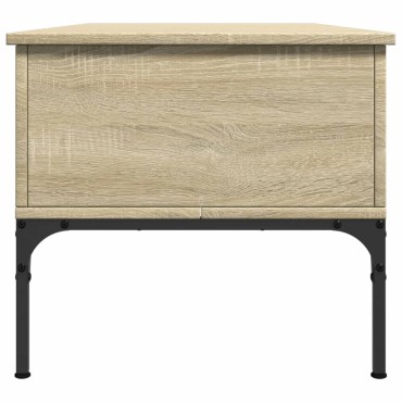 vidaXL Τραπεζάκι Σαλονιού Sonoma Δρυς 100x50x45cm Επεξ. Ξύλο + Μέταλλο 1 τεμ.