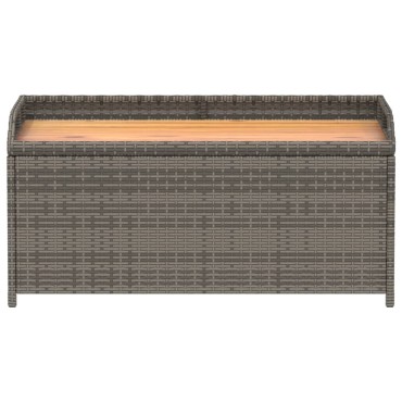 vidaXL Πάγκος Αποθ. Κήπου Γκρι 100x50x52cm Συνθ. Ρατάν/Ξύλο Ακακίας