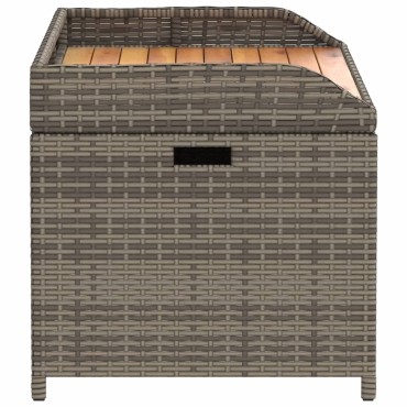 vidaXL Πάγκος Αποθ. Κήπου Γκρι 100x50x52cm Συνθ. Ρατάν/Ξύλο Ακακίας