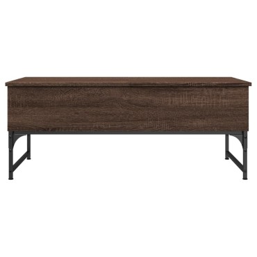 vidaXL Τραπεζάκι Σαλονιού Καφέ Δρυς 100x50x40cm Επ. Ξύλο & Μέταλλο 1 τεμ.