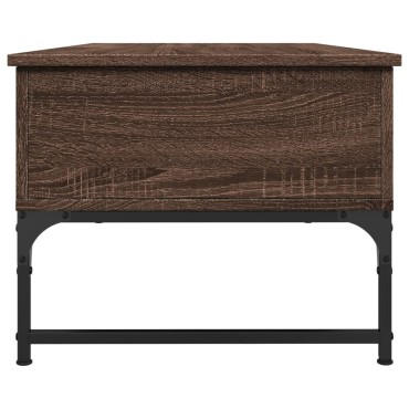 vidaXL Τραπεζάκι Σαλονιού Καφέ Δρυς 100x50x40cm Επ. Ξύλο & Μέταλλο 1 τεμ.