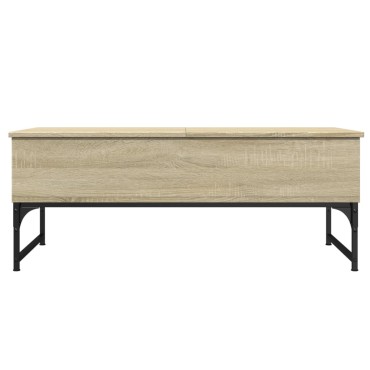 vidaXL Τραπεζάκι Σαλονιού Sonoma Δρυς 100x50x40cm Επ. Ξύλο & Μέταλλο 1 τεμ.