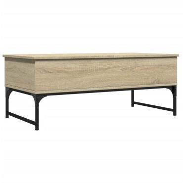 vidaXL Τραπεζάκι Σαλονιού Sonoma Δρυς 100x50x40cm Επ. Ξύλο & Μέταλλο 1 τεμ.