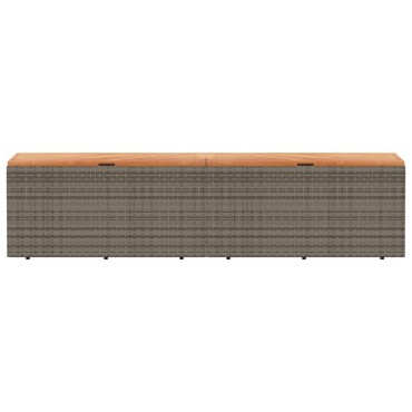 vidaXL Κουτί Αποθ. Κήπου Γκρι 220x50x54cm Συνθ. Ρατάν/Μασίφ Ακακία